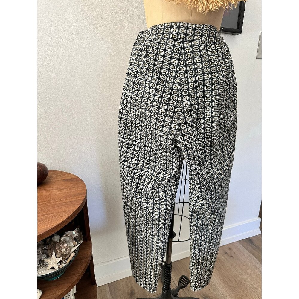St. John Emma Gold/Black Metallic Jacquard Pants - Holiday Perfection! NWOT - Picture 3 of 11